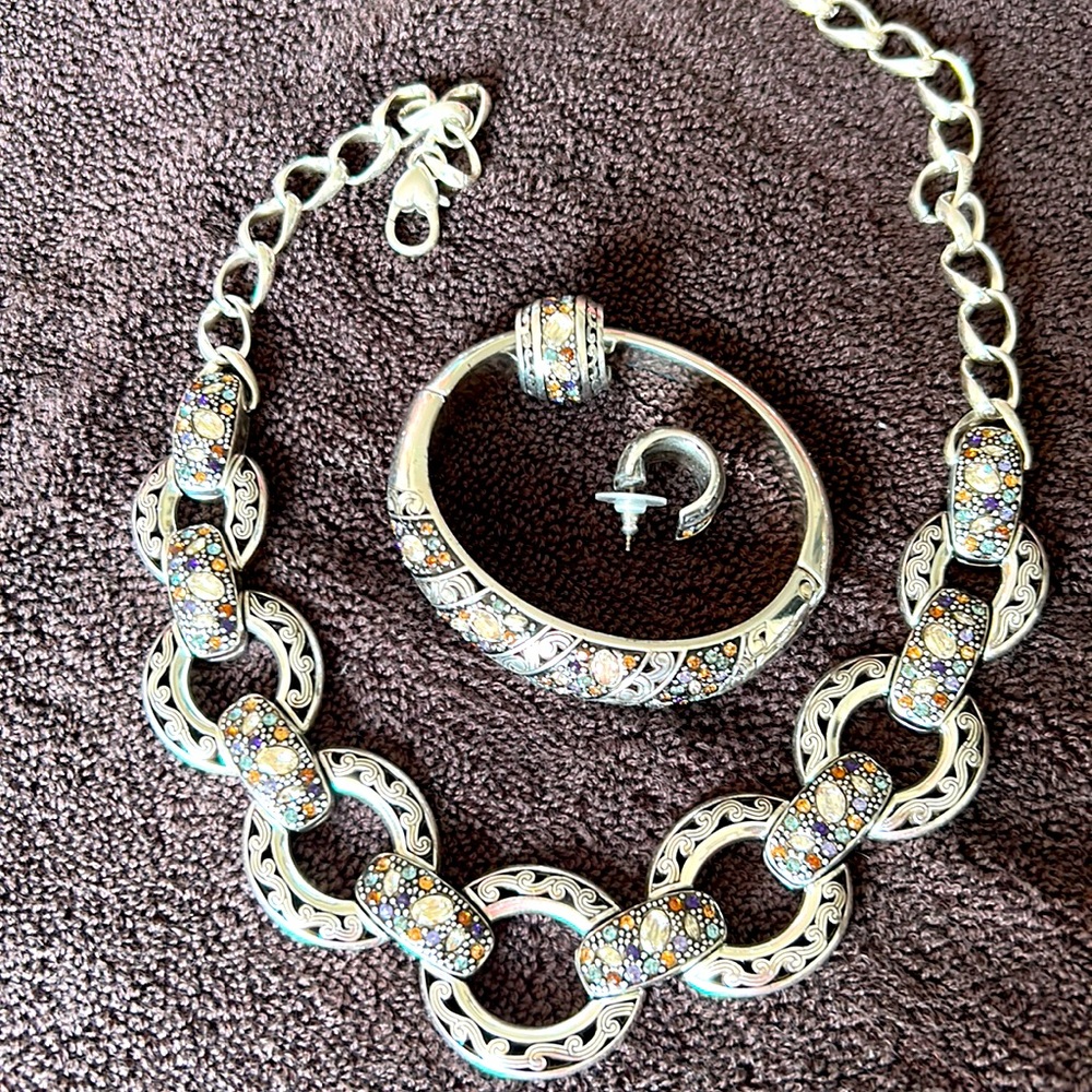 Brighton necklace, bracelet and post earring set.